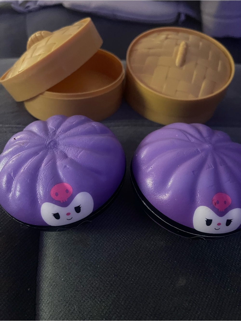 Cute Purple Character squishy Tins one left